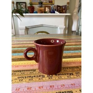 Fiestaware Burgundy Coffee Mug Tom and Jerry O ring handle Made In USA FIESTA